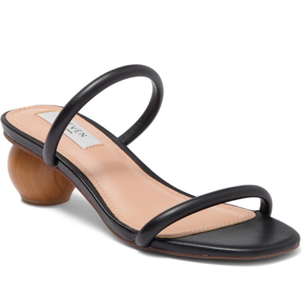 NWT Steven New York Strappy Slide Sandal - Black Size 7